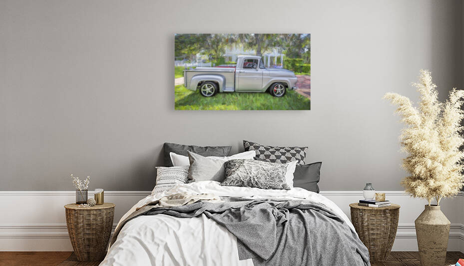 1957 Silver Ford F100 Pickup Truck X 1 by Rich Franco