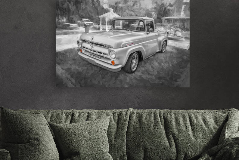 1957 Silver Ford F100 Pickup Truck X 4 by Rich Franco