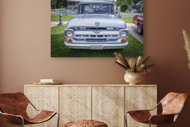 1957 Silver Ford F100 Pickup Truck X 9 by Rich Franco