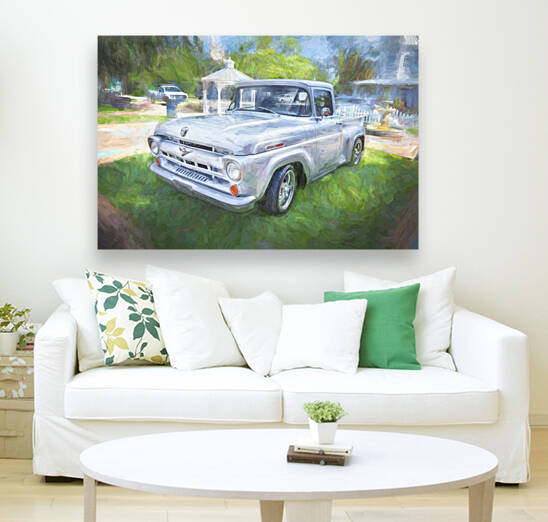 1957 Silver Ford F100 Pickup Truck X 10 by Rich Franco