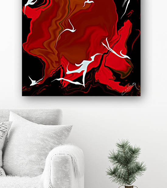 Enchanting Inferno - Abstract Art Print  by Corina Ioana