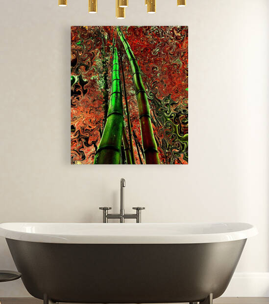 Metallic Bamboo Serenade – Fine Art Print by Corina Ioana