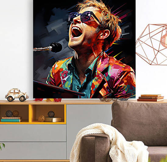 A Pop Art Portrait of Elton John by Dudley