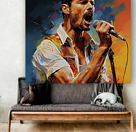 A Freddie Mercury Portrait Pop Art by Dudley