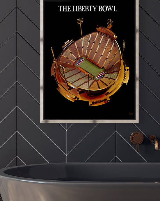 1977 Liberty Bowl Trophy Art by Row One Brand