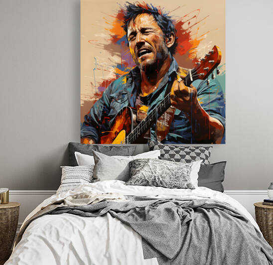 A Pop Art Portrait of Bruce Springsteen by Dudley