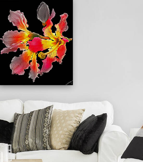 Wild Orchid Blooms - Vibrant Art Print by Corina Ioana