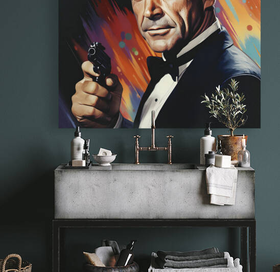 A Pop Art Portrait of Sean Connery by Dudley