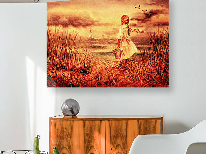 Girl At The Ocean Vintage Style by Irina Sztukowski