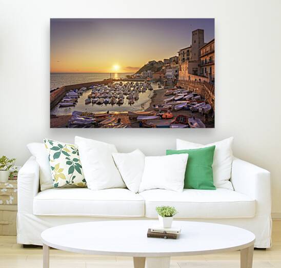 Boats in the Marina of Piombino at sunset. Italy by Stefano Orazzini