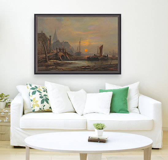 Sunset in a port by John Wilson Carmichael