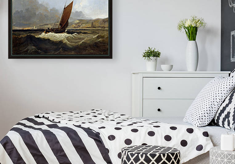 Sailing Boat off the Coast by John Wilson Carmichael