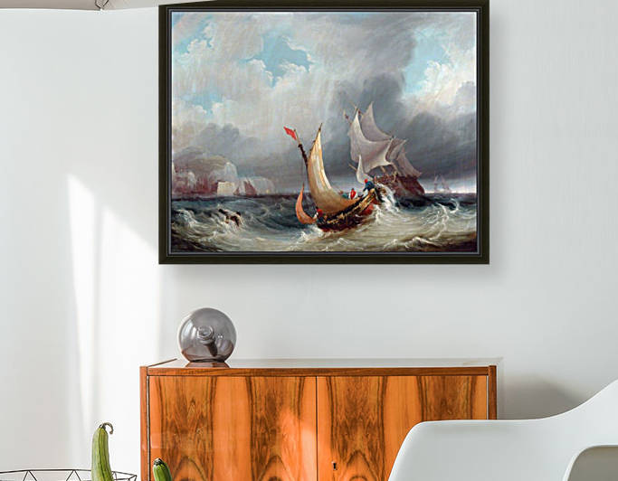 Shipping Offshore in a Stormy Sea by John Wilson Carmichael