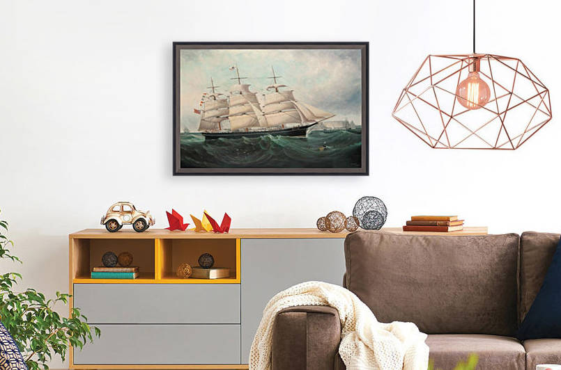 A large boat by the sea by John Wilson Carmichael