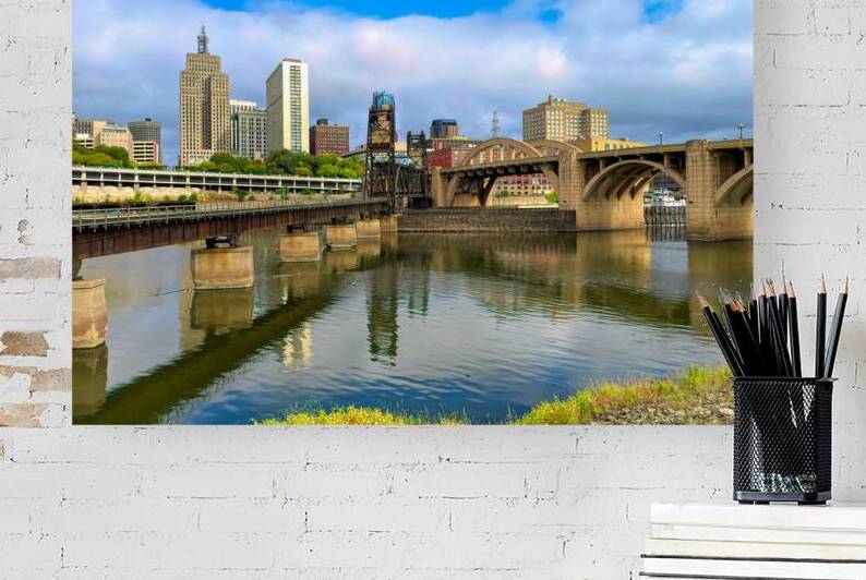 St. Paul Skyline with Twin Bridges by Bill Swartwout Photography