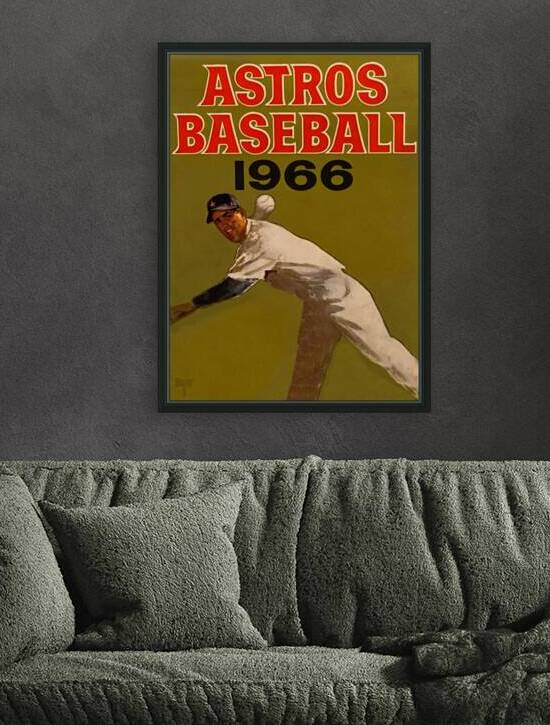 1966 Houston Astros Baseball Art Remix by Row One Brand