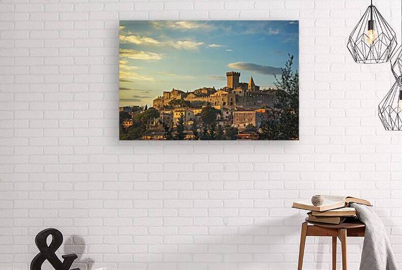 Capalbio medieval village skyline at sunset. Maremma Tuscany by Stefano Orazzini