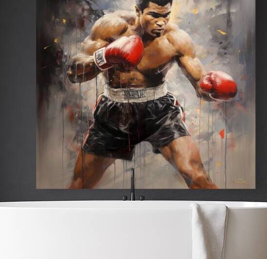 Muhammad Al boxing Canvas Print by Goldfishwallart