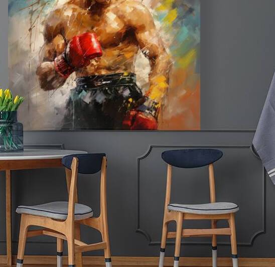 Muhammad Ali colored palette knife oil painting wall art by Goldfishwallart
