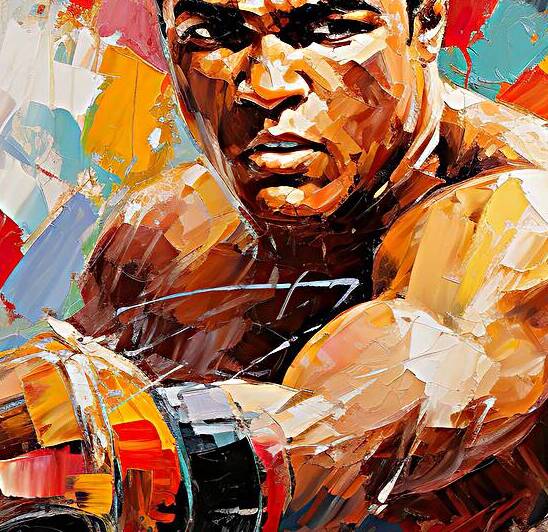 Muhammad Ali colored oil painting by Goldfishwallart