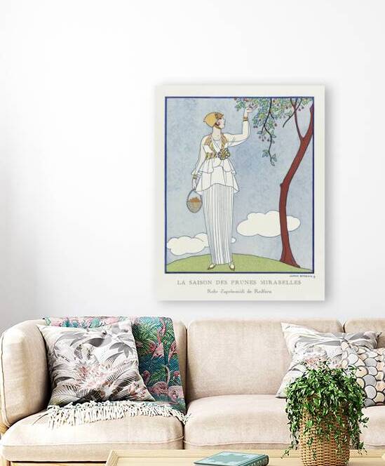La saison des prunes mirabelles: Robe dapr&egraves-midi de Redfern 1914 fashion illustration  by George Barbier.  by IStockHistory com