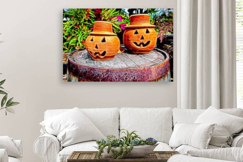 Pumpkin Smiles on a Barrel Abstract by Bill Swartwout Photography