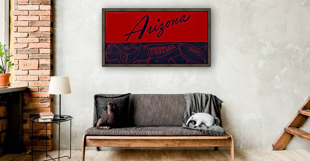 Vintage Arizona Wildcats Football Art by Row One Brand