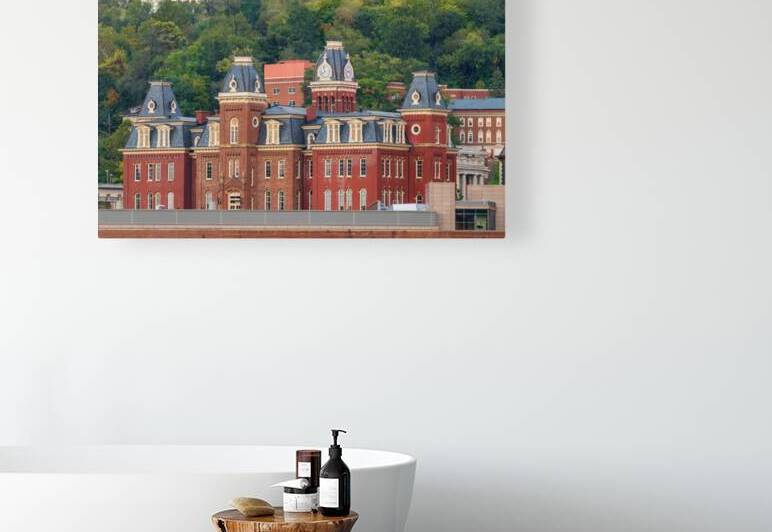 Woodburn Hall at sunset in Morgantown WV by Steve Heap