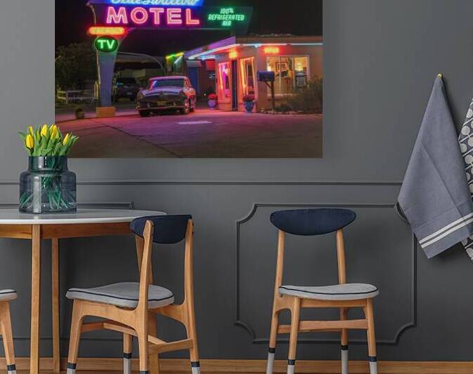 Neon Blue Swallow by Andy Crawford