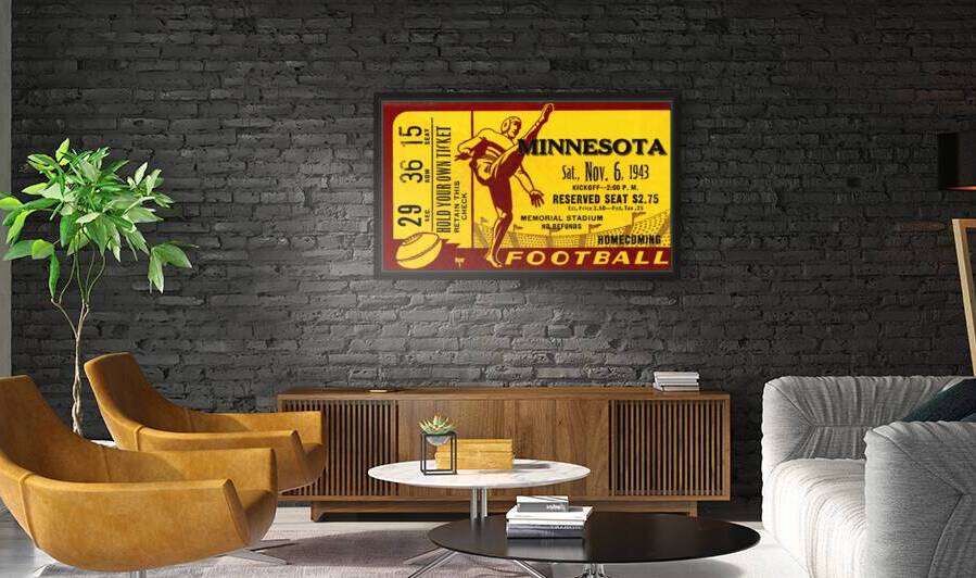 1943 Minnesota Football Ticket Remix by Row One Brand