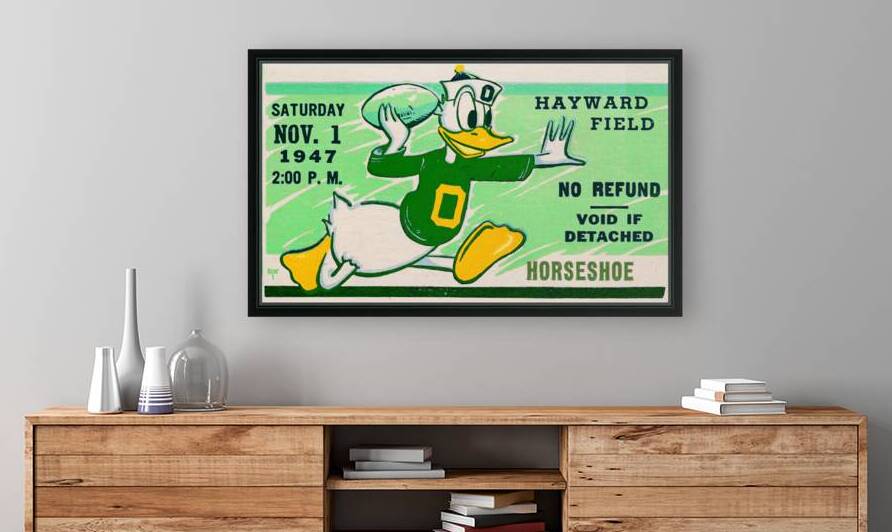 1947 Oregon Duck Ticket Stub Remix by Row One Brand