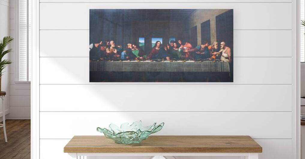 The painting of Last Supper in Turin Duomo after Leonardo da Vin by Paolo Modena