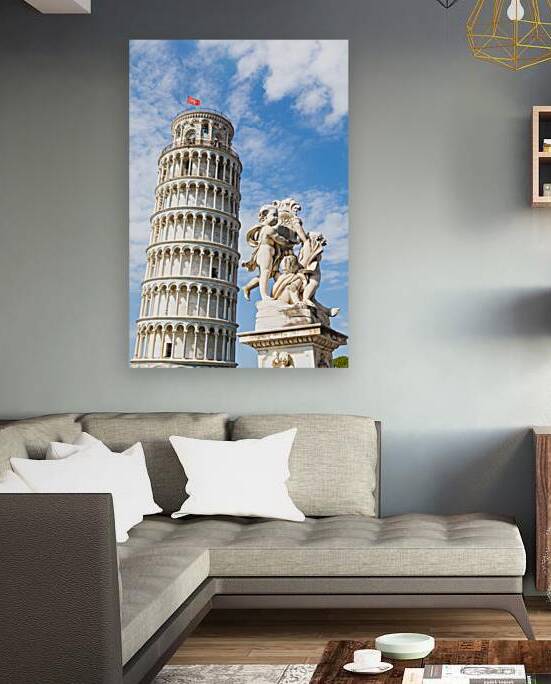 Pisa Italy - Famous Leaning Tower landmark with blue sky Renai by Paolo Modena