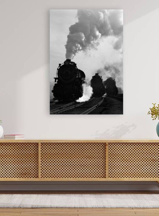 1930-1940s HEAD-ON VIEW OF THREE STEAM ENGINES 172438 by Panoramic Images