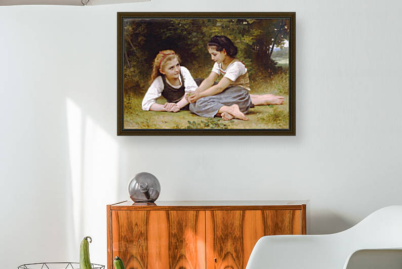 Two girls chatting by William-Adolphe Bouguereau