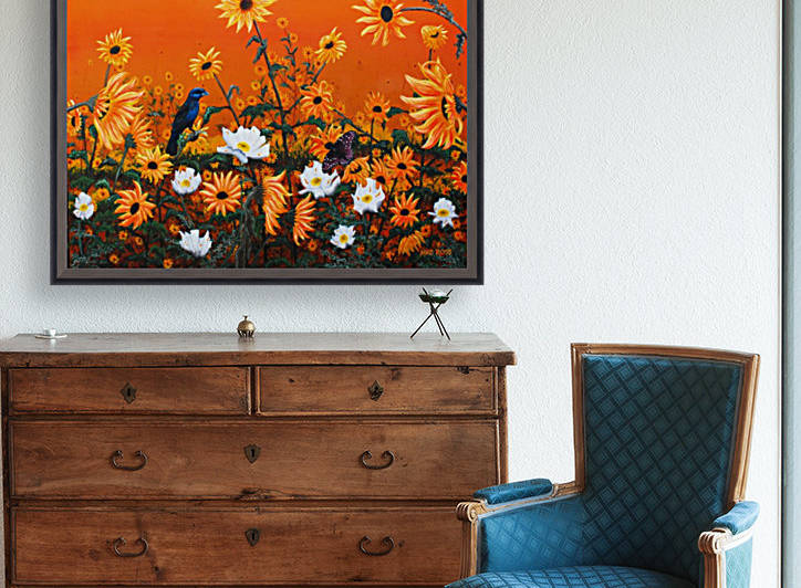 Sunflowers & Prickly Poppies by Mike Ross