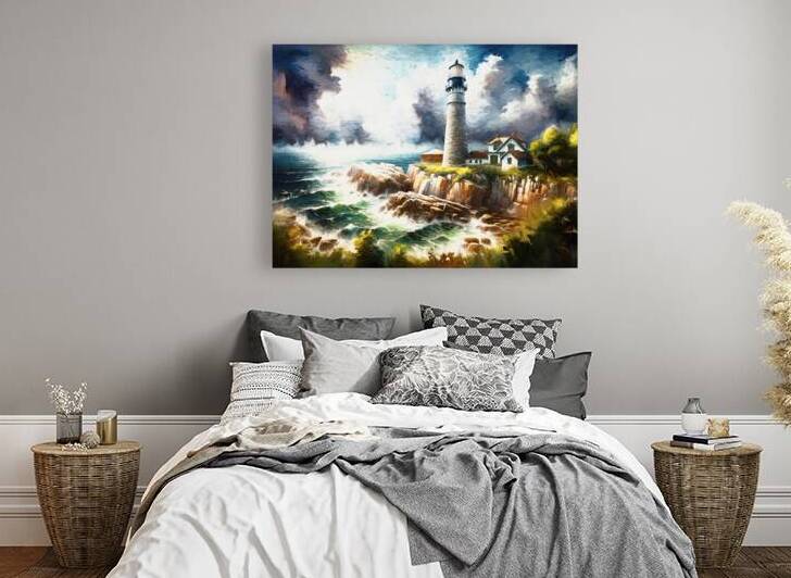 Rough sea at the lighthouse - GIA-2309-1081-OIL by JordiCarrio