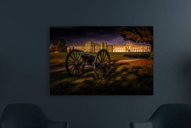 VMI Cannon in Autumn Sunset  by Norma Brandsberg Photography