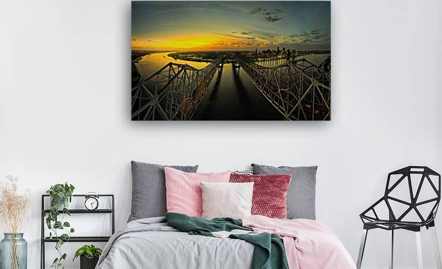 New Orleans Mississippi River Front Bridges Panorama by Norma Brandsberg Photography