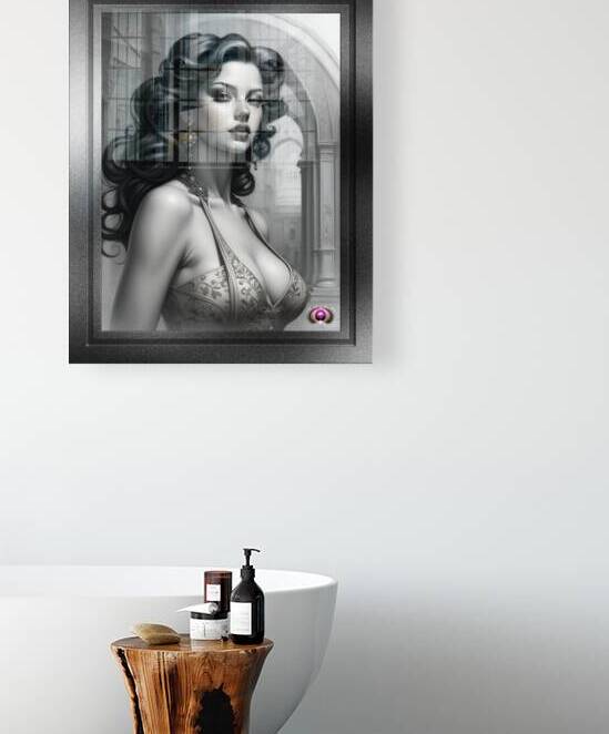 Captivating Portrait Of Victoria Pin Up Retro Age Poster Art AI Concept Creation by Xzendor7 by xzendor7