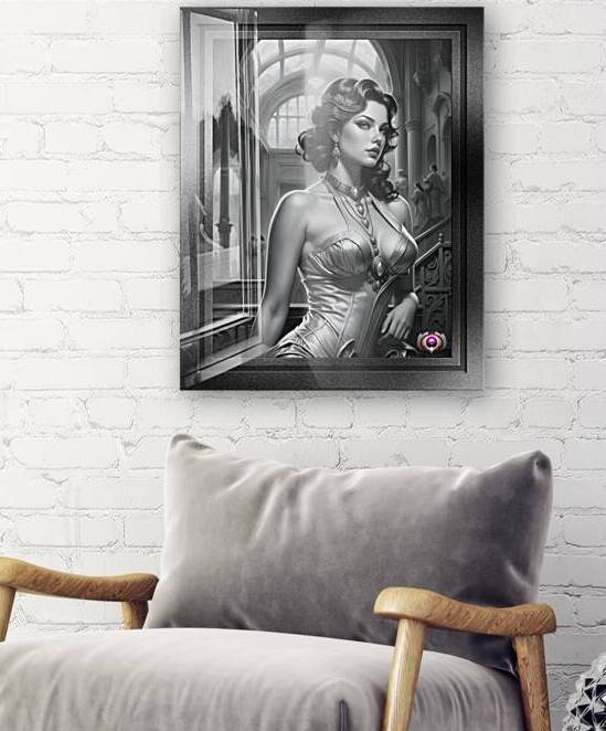 Captivating Portrait Of Chloe Pin Up Retro Age Poster Art AI Concept Creation by Xzendor7 by xzendor7