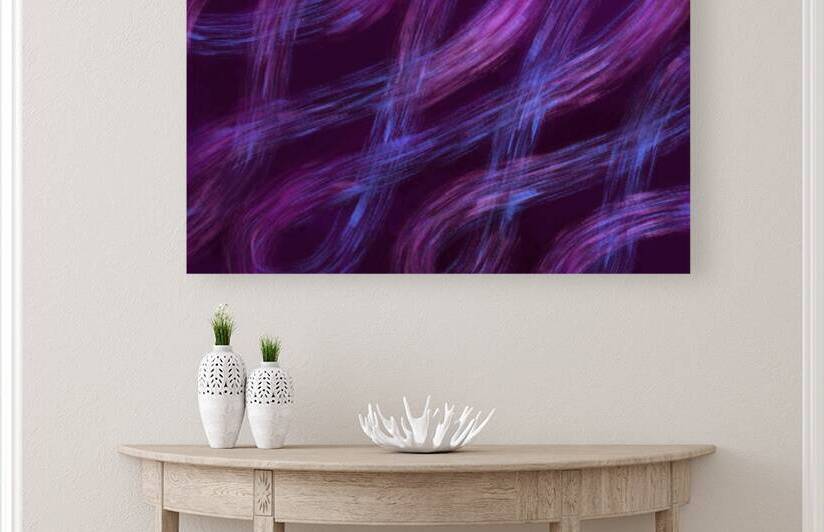 Magenta and Cyan Brushed Abstract by Iris H Richardson