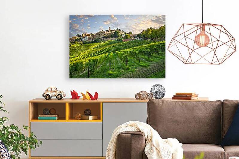 Neive village and Langhe vineyards. Italy by Stefano Orazzini