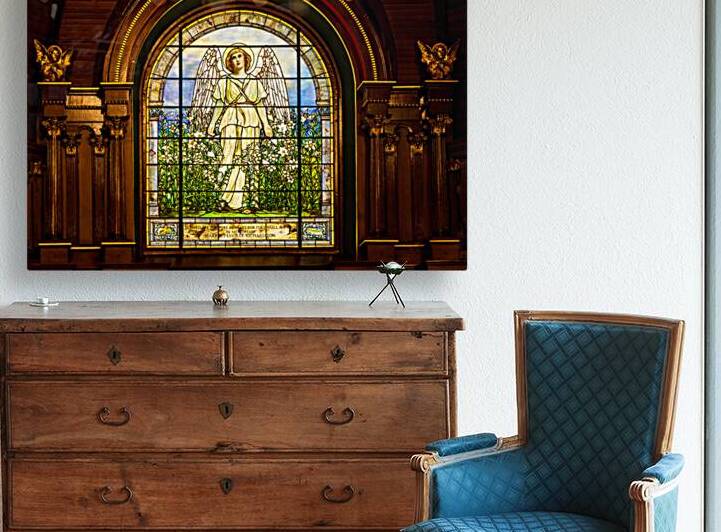 The Angel among the Lilies. Tiffany stained glass window. 1896 by Steve Heap