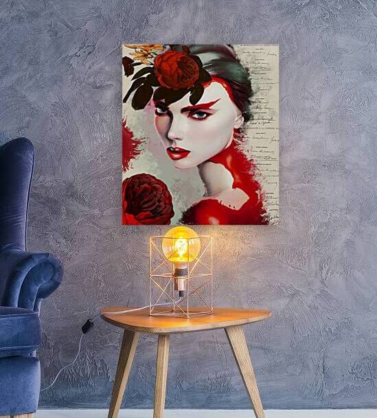 Femme Fatale Blooms - Vintage Art Print by Corina Ioana