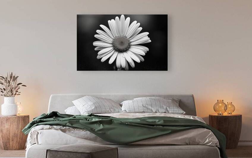 Monochrome Majesty – Sunflower in Black and White Print by Savage Art Prints
