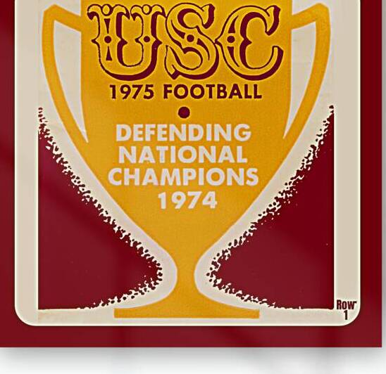 1975 USC Football Ticket Stub Remix Art by Row One Brand
