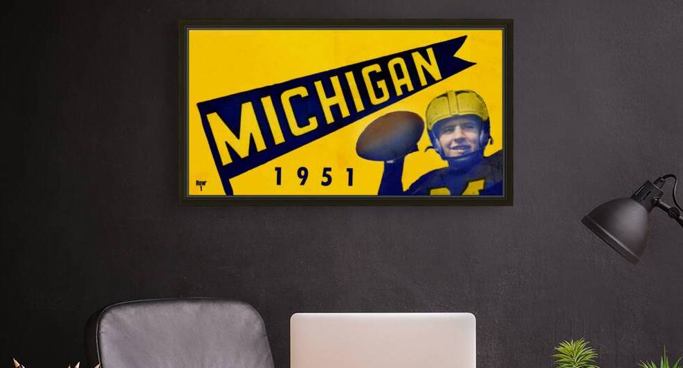 1951 Michigan Football Ticket Remix Art by Row One Brand