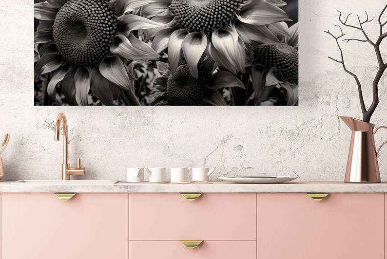 Sunlit Shadows – Dual Sunflower Study Print by Savage Art Prints