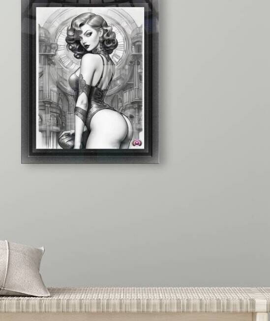 Velaria Retro Age Pin Up Girl Stunning Portrait Illustration AI Concept Art by Xzendor7 by xzendor7